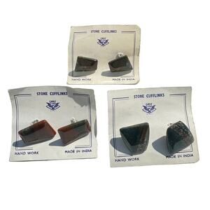 Lot of 3 - Stone Cufflinks made in india handmade